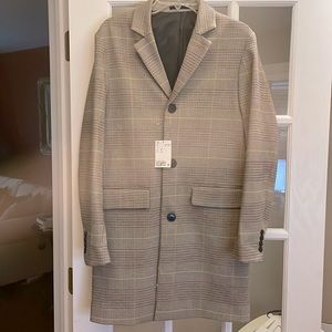 NWT H&M Mens 36R Plaid coat